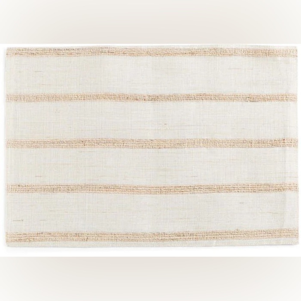 Arlee Home Fashions Bohemian Stripe Placemat, Natural set of 4